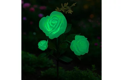 Solárna záhradná LED lampa – ruža