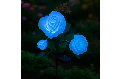 Solárna záhradná LED lampa – ruža