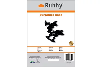 Nábytkové úchytky – knopky čierne - 10 kusov