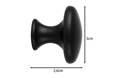 Nábytkové úchytky – knopky čierne - 10 kusov