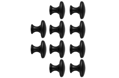 Nábytkové úchytky – knopky čierne - 10 kusov