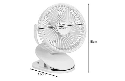 Bezdrôtový ventilátor s klipom - biely – nabíjací USB-C 1200 mAh