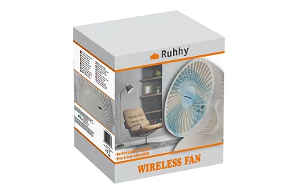 Bezdrôtový ventilátor s klipom - biely – nabíjací USB-C 1200 mAh