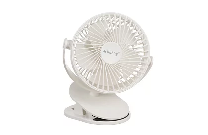 Bezdrôtový ventilátor s klipom - biely – nabíjací USB-C 1200 mAh