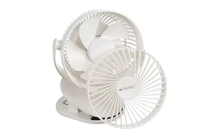 Bezdrôtový ventilátor s klipom - biely – nabíjací USB-C 1200 mAh