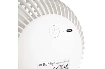 Bezdrôtový ventilátor s klipom - biely – nabíjací USB-C 1200 mAh