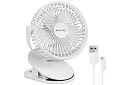 Bezdrôtový ventilátor s klipom - biely – nabíjací USB-C 1200 mAh