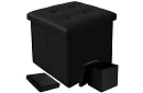 Skladací taburet s úložným priestorom – puf čierny