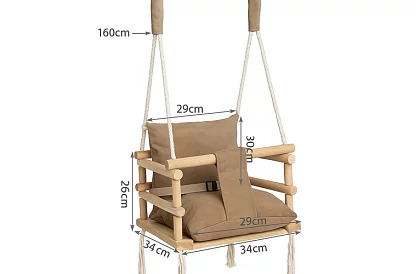 Detská závesná hojdačka – béžový zamat