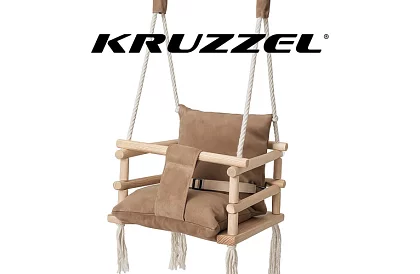 Detská závesná hojdačka – béžový zamat