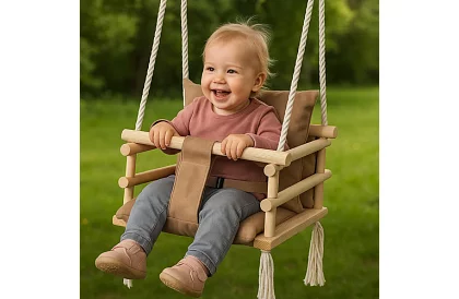 Detská závesná hojdačka – béžový zamat