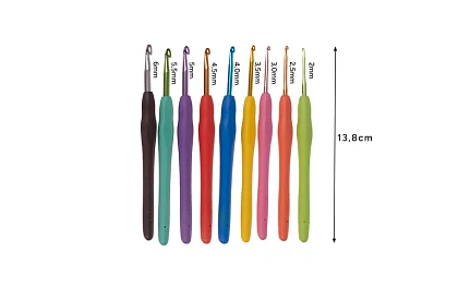 Sada na háčkovanie v puzdre s doplnkami – 58 dielov