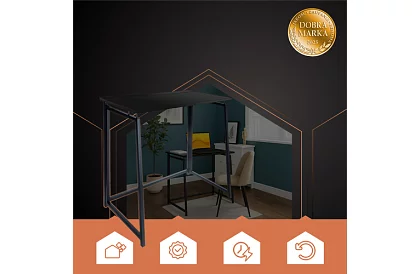 Skladací čierny stôl – 80 x 75 x 40 cm