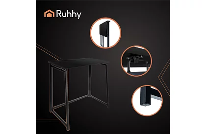 Skladací čierny stôl – 80 x 75 x 40 cm