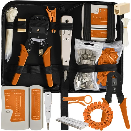 Tester káblov RJ45/RJ11 + krimpovacie kliešte - všetko pre inštaláciu ethernet siete