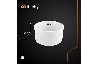 Zapekacie porcelánové misky RAMEKINY – 6 kusov v sade