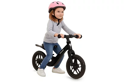 Detské ľahké odrážadlo čierne – 12" kolesá + ramenný popruh