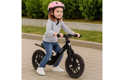 Detské ľahké odrážadlo čierne – 12" kolesá + ramenný popruh