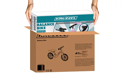 Detské ľahké odrážadlo ružové – 12 kol + ramenný popruh