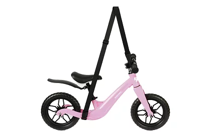 Detské ľahké odrážadlo ružové – 12 kol + ramenný popruh