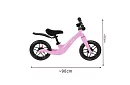 Detské ľahké odrážadlo ružové – 12 kol + ramenný popruh