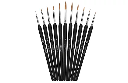 Umelecké štetce na maľovanie – 11 kusov + stojanček