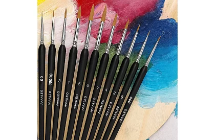 Umelecké štetce na maľovanie – 11 kusov + stojanček