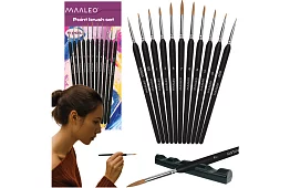 Umelecké štetce na maľovanie – 11 kusov + stojanček