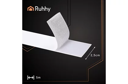 Samolepiaci suchý zips 2,5 x 500 cm – biely