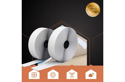 Samolepiaci suchý zips 2,5 x 500 cm – biely