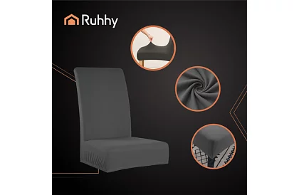 Univerzálne poťahy na stoličky – 6 kusov – Tmavo šedá