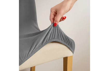 Univerzálne poťahy na stoličky – 6 kusov – Tmavo šedá