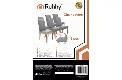 Univerzálne poťahy na stoličky – 6 kusov – Šedá