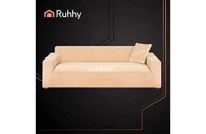 Napínací poťah na sedačku 145–185 cm – Béžový zamat