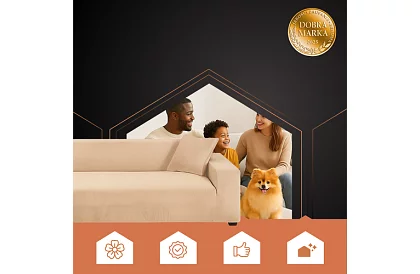 Napínací poťah na sedačku 145–185 cm – Béžový zamat