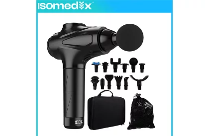 Masážna pištoľ na uvoľnenie svalov + 12 nadstavcov