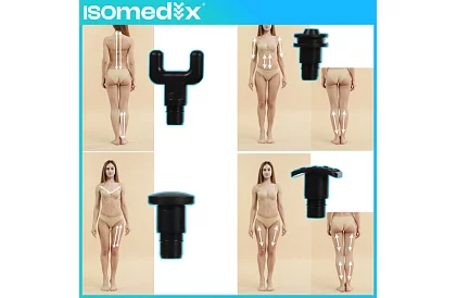 Masážna pištoľ na uvoľnenie svalov + 12 nadstavcov