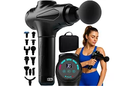 Masážna pištoľ na uvoľnenie svalov + 12 nadstavcov