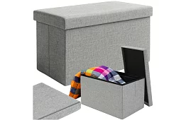 Látkový skladací úložný taburet 60 × 30 × 30 cm – šedý