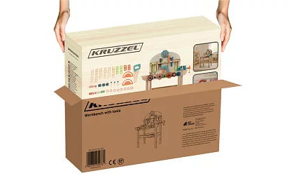 Detská dielňa – stôl s dreveným náradím 3 v 1