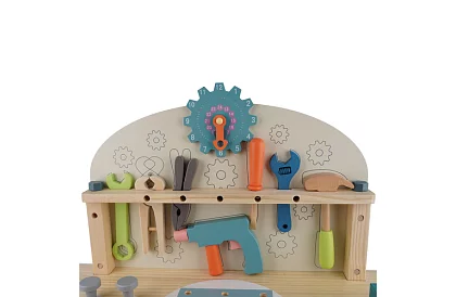 Detská dielňa – stôl s dreveným náradím 3 v 1