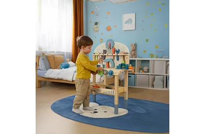 Detská dielňa – stôl s dreveným náradím 3 v 1