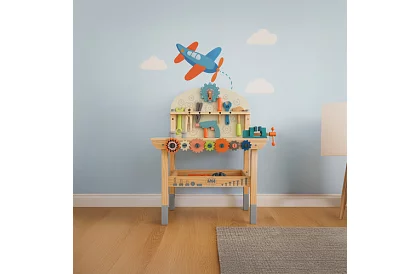 Detská dielňa – stôl s dreveným náradím 3 v 1