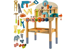 Detská dielňa – stôl s dreveným náradím 3 v 1