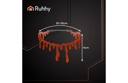Krvavý halloweenský náhrdelník s motívom kvapkajúcej krvi
