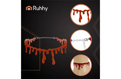 Krvavý halloweenský náhrdelník s motívom kvapkajúcej krvi