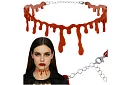 Krvavý halloweenský náhrdelník s motívom kvapkajúcej krvi