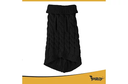 Obleček teplý sveter pre psa, mačku – veľkosť L – čierny