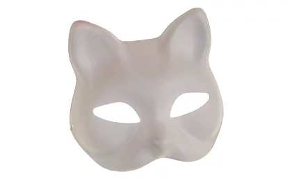 Kočičí masky na karneval 10 kusov – DIY sada na maľovanie