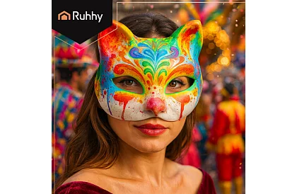 Kočičí masky na karneval 10 kusov – DIY sada na maľovanie